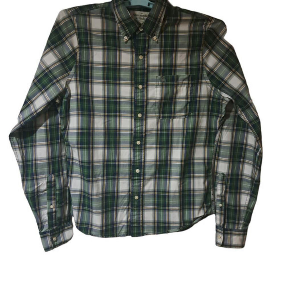 Abercrombie & Fitch Mens 1992 New York Western Button up Shirt Green Plaid Sz XL